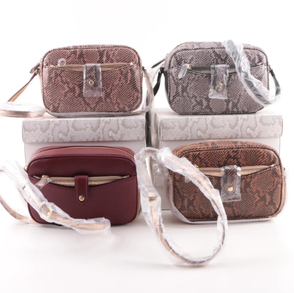 G.I.L.I. Leather Blush Gold Snakeskin Crossbody